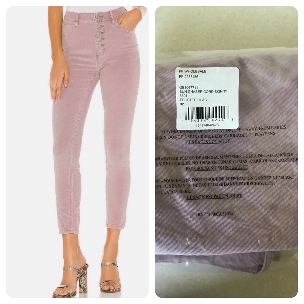 Free People Skinny Jeans - Frosted Lilac